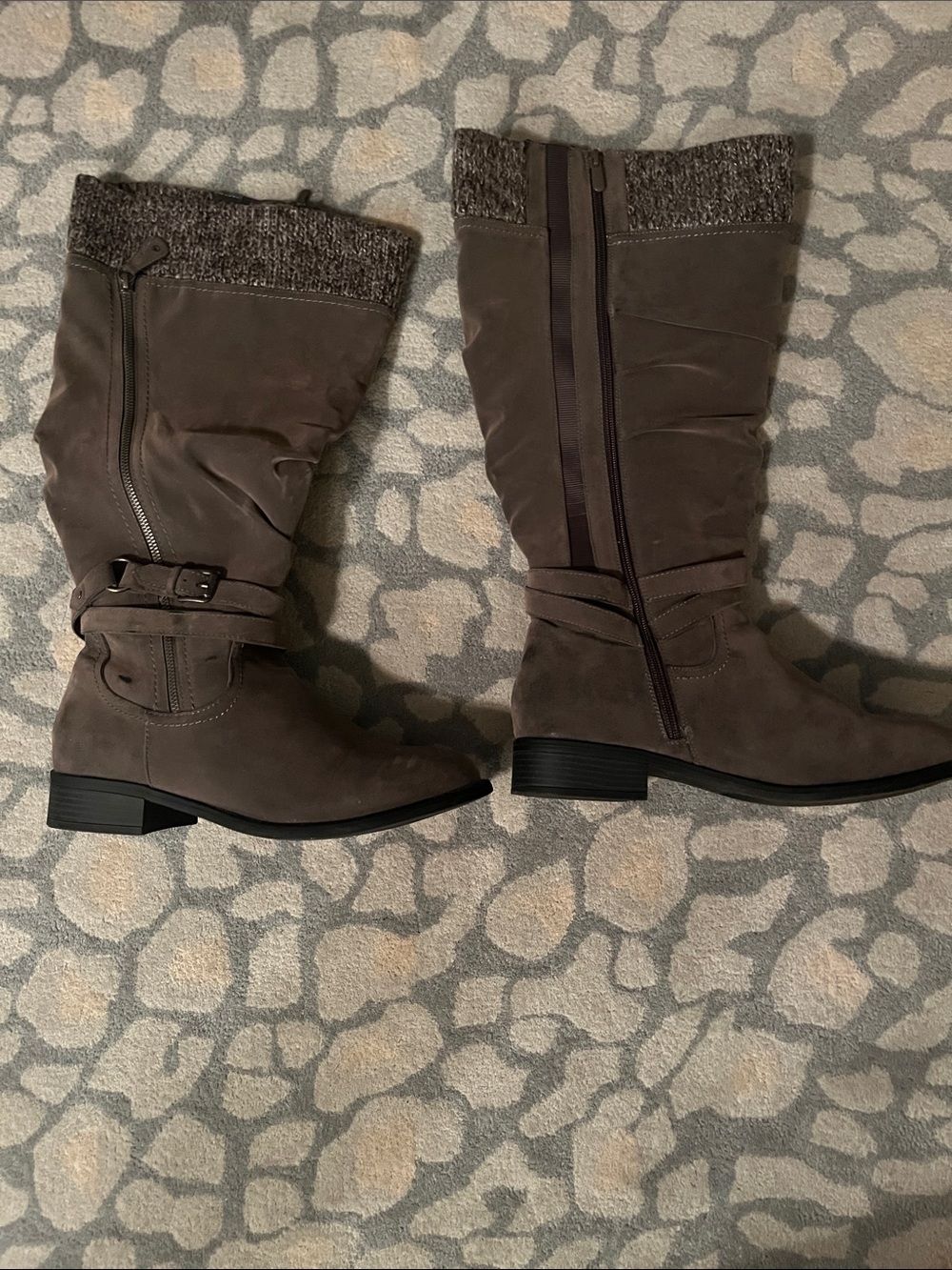 torrid Grey Oilside Sweater Knee Boots (Size 12)